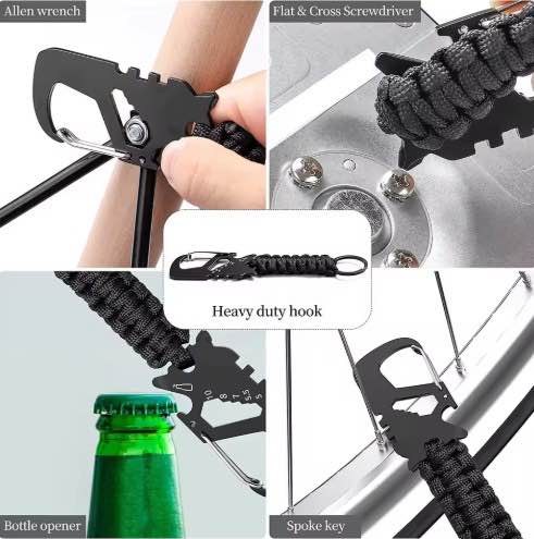 Heavy-Duty Paracord Keychain w/ Bottle Opener & Carabiner