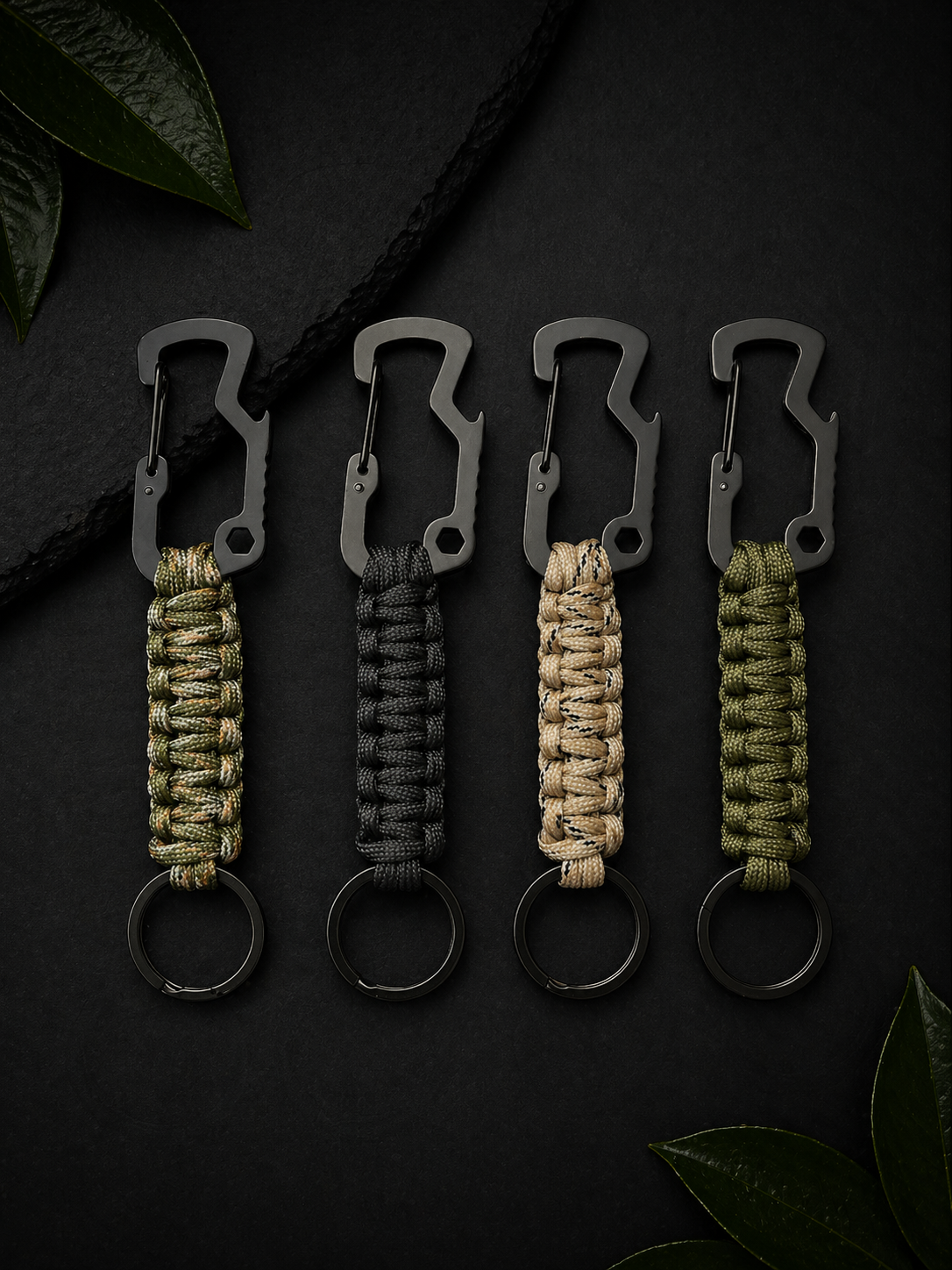 Multifunction Paracord Keychain w/ Carabiner & Bottle Opener